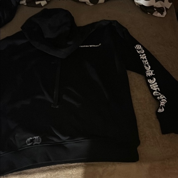 Chrome Hearts Black Hoodie with White Script